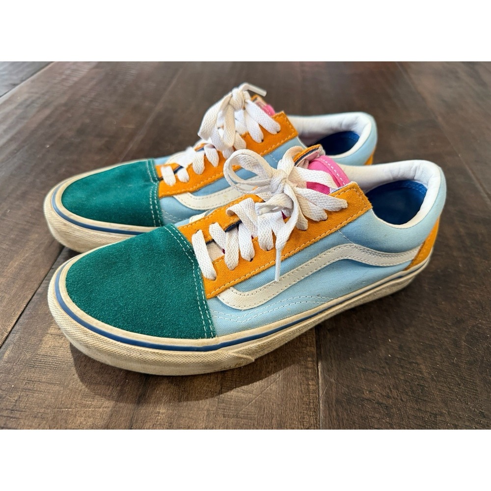 Vans Unisex - Leather/ Synthetic Sneakers Men's -7 Women's -8.5 Colorblock